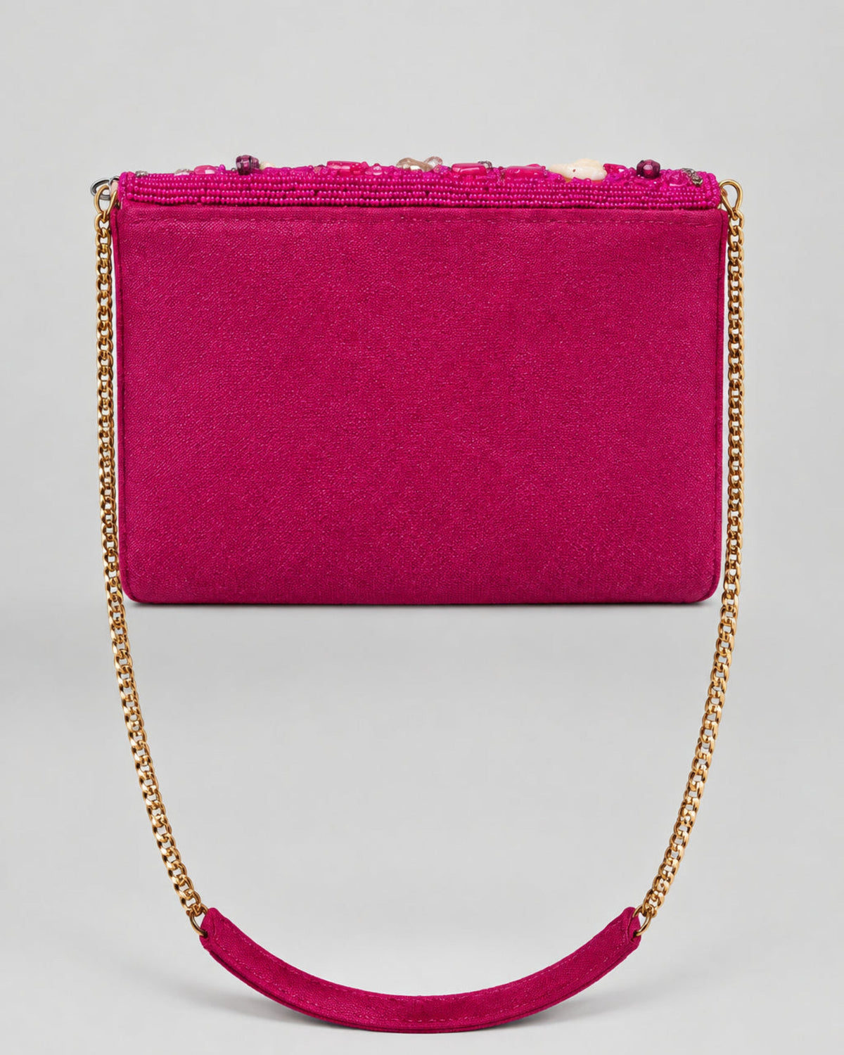 Fuchsia Pearl Mosaic Clutch