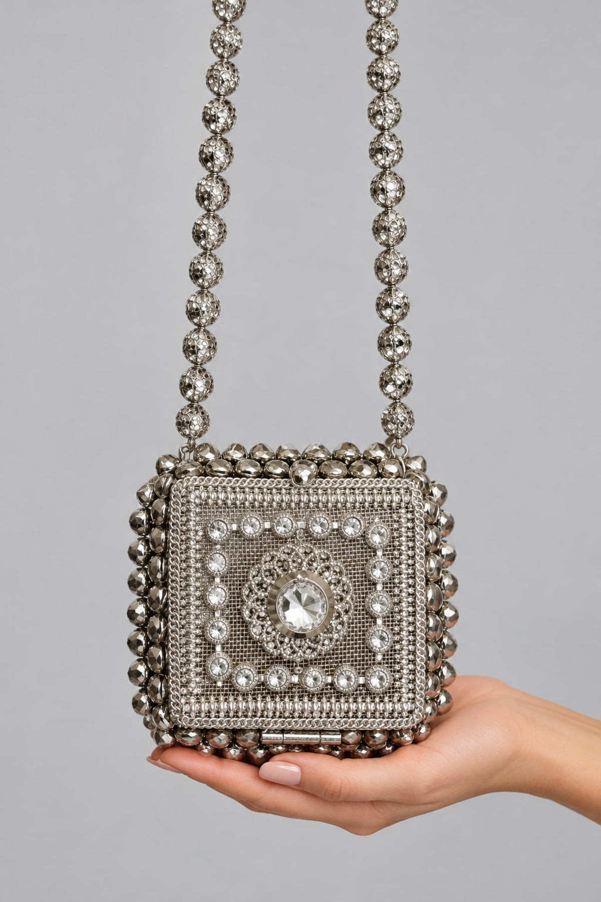 Silver Ghungroo Metal Mini bag